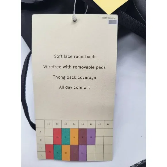 True & Co SZ Small Black V Neck Soft Lace Racerback Bodysuit Thong Wire Free - Picture 4 of 8